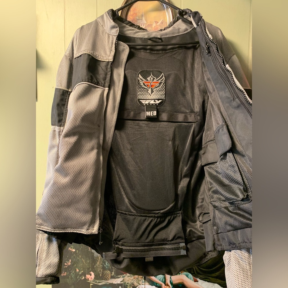 Fly Racing Motorcycle Riding Jacket in Silver, Street Coolpro II Mesh Jacket - Picture 2 of 16